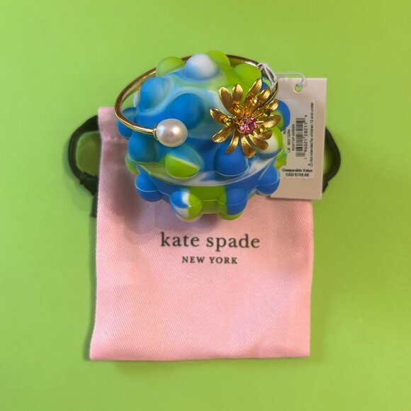 Kate Spade "Rooftop Garden" Open Hinged Bangle - Fresh Pearl - Picture 2 of 7